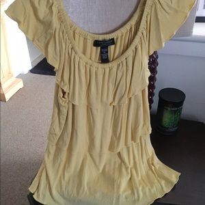 Yellow off the shoulder blouse, Sz. PL